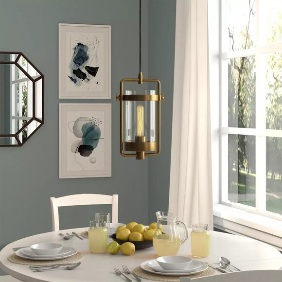 Hudson & Canal 11" Wide Industrial Pendant Light With Glass Shade - Picture 2 of 7